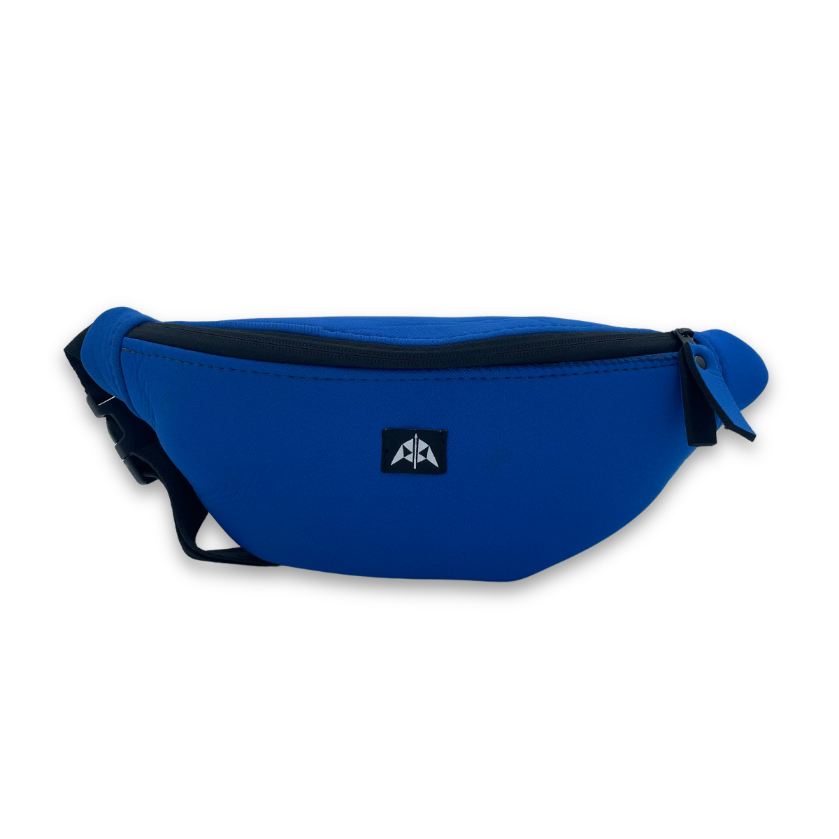 Bum Bag / Waist Pack / Sling Bag with zipped opening, adjustable strap with buckle. Made from neoprene recycled from wetsuits in royal blue.